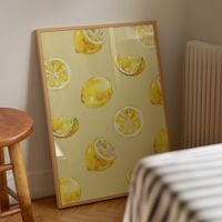 cuadro limones marco premium chapado en roble 30x40 cm