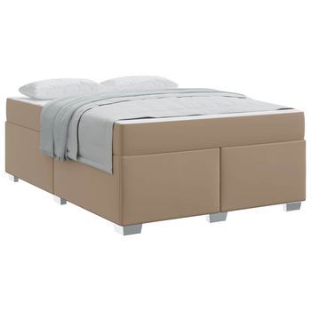 Estructura De Cama Capuchino 160 X 200 Cm Cuero Sintético