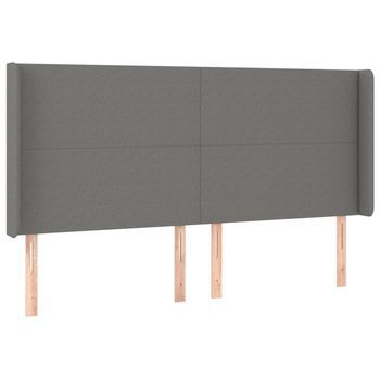 Cabecero Con Orejas De Tela Gris Oscuro 163x16x118/128 Cm