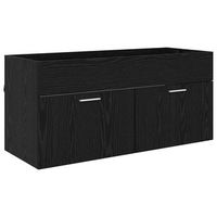 mueble de lavabo roble negro madera de ingenieria vidaxl