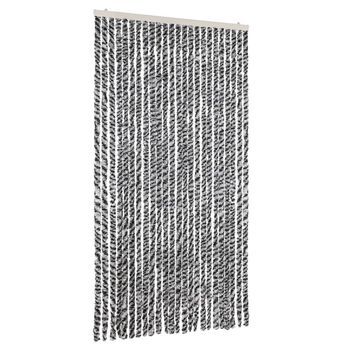 Cortina Antimoscas Chenilla Gris Negro Y Blanco 100x230 Cm Vidaxl