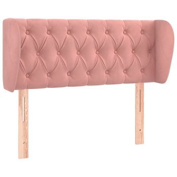 Cabecero | Panel De Cabecera | Decoración De Pared De Terciopelo Rosa 103x23x78/88 Cm