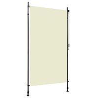 estor enrollable - accesorio de exterior - poliester y acero - crema 120x270cm