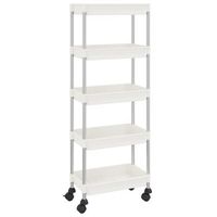 carrito de cocinarestanteria de cocina carrito de servir 5 niveles hierro y abs blanco 42x29x128 cm