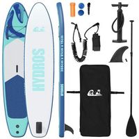 paddle board inflable hydros 366 x 81 x 15 cm tuquesa para vidaxl