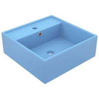 lavabo cuadrado rebosadero ceramica azul claro mate 41x41 cm vidaxl
