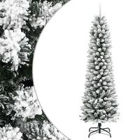 arbol de navidad artificial estrecho con nieve pvc y pe 210 cm vidaxl