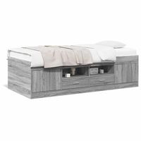 sofa cama con cajones sin colchon gris sonoma 100x200 cm vidaxl