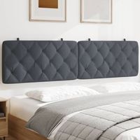 cabecero de cama  panel de cabecera  decoracion de pared acolchado terciopelo gris oscuro 200 cm cfw449510