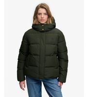 superdry para mujer w5012207a chaqueta con capucha premium verde l casual poliester reciclado
