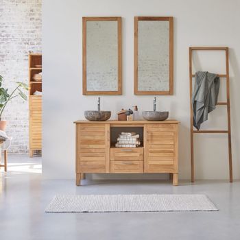 Mueble para lavabo de teca maciza de 125 cm