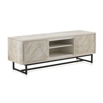 Mueble Tv 2 Puertas De Madera De Mango