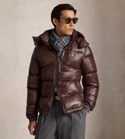 polo ralph lauren para hombre 710968281500 chaqueta gorham brillante de plumon marron m casual nylon