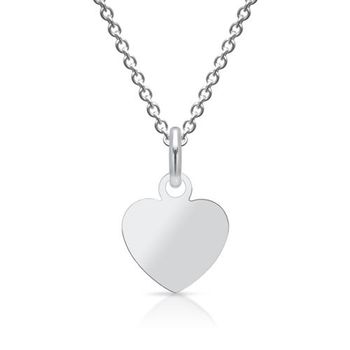 Colgante de plata 925 corazón grabable + cadena