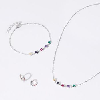 Joyas engastadas en plata 925 con circonitas de colores
