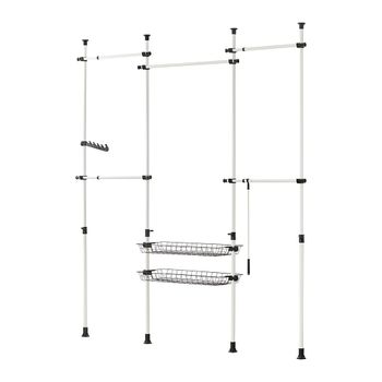 Perchero de ropa altura ajustable metal blanco