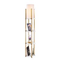 lampara de pie 7119-white gold oro blanco metal diametro 20x34 cm