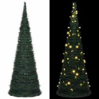 arbol de navidad emergente preiluminado con luces verde 180 cm vidaxl