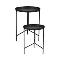 set de 2 mesas auxiliares negro o36o31 cm