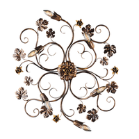 iris - lampara de techo en hierro lacado en color marron con decoracion lampara de techo dorada antigua de 6 luces - o79 x 67 - bl169-pl6-br