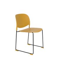 silla de polipropileno ocre