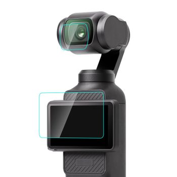 Protector de lente de vidrio templado PULUZ 9H 2.5D HD + película protectora de pantalla para DJI OSMO Pocket 4/3, accesorios de película protectora