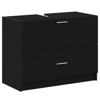 Gabinete De Baño Roble Negro 78 X 37 X 59 Cm Vidaxl