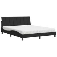 cama con colchon hanko terciopelo negro 160x200 cm vidaxl