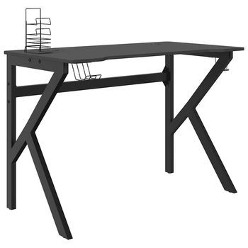Mesa De Escritorio | | Escritorio De Despacho | Escritorio Gaming Con Patas En Forma De K Negro 110x60x75 Cm