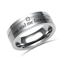 anillo titanio grabado laser diamante 6mm