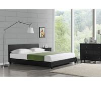 corium cama de matrimonio albacete tapizada en piel sintetica 180x200cm negro