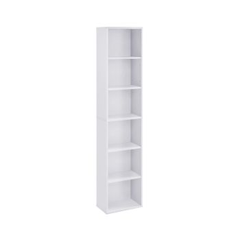 Librería Estantería de 6 Niveles 24 x 40 x 178,5 cm, Blanco