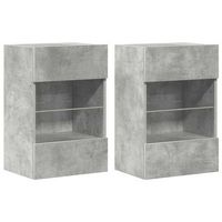armarios de pared con luces led para tv 2 uds gris hormigon 40x30x605 cm vidaxl
