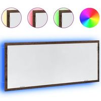 espejo de banoespejo decorativo led madera ingenieria roble marron 100x85x37 cm