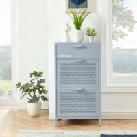 mueble zapatero metal gris azul 55cm