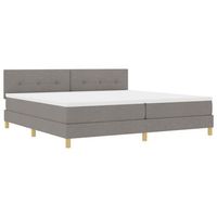 cama box spring led con cojin taupe 200 x 200 cm tela vidaxl