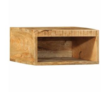 Mueble tv - mesa de tv de pared madera maciza de mango rugosa 40x30x19 cm