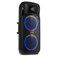 altavoces fenton karaoke bluetooth 1400w portatiles con led y dos microfonos