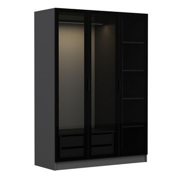 Armario Kale-2271 Antracita Negro 135x190x52 Cm