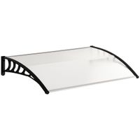 outsunny tejadillo de proteccion para puertas ventanas contra sol y lluvia marquesina de aluminio duradero 120x90x25 cm transparente   aosom espana