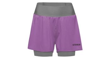 Pantalon corto 2 en 1 gore wear concurve 3 mujer morado gris