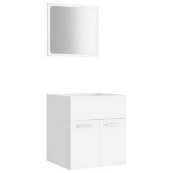 Conjunto De Muebles De Baño 2 Pzas Madera Contrachapada Blanco Vidaxl