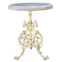 mesa auxiliar de metal blanco y dorado 35x35x53h cm