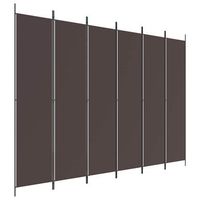 biombo divisor de 6 paneles de tela marron 300x220 cm vidaxl