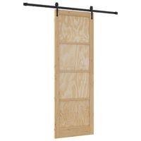 puerta corredera orkdal natural y negro 83 x 232 cm vidaxl
