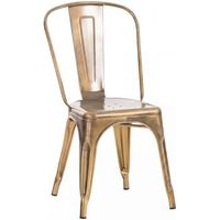 silla apilable benedikt de metal dorado 48x44x89 cm clp