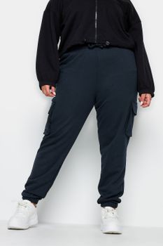 Yours Joggers Azul Marino Cargo Con Puños, Mujer Curvy Y Tallas Grandes, Yours