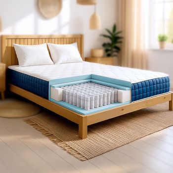 Colchón 80x190 Cm, Altura 30 Cm, Con Muelles Ensacados Y Memory Foam | Hipoalergénico Y Transpirable | Materiales Certificados Made In Italy