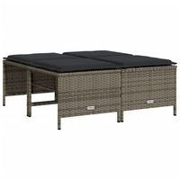 4 uds taburetes de jardin  otomana de jardin  reposapies de jardin con cojines ratan sintetico gris