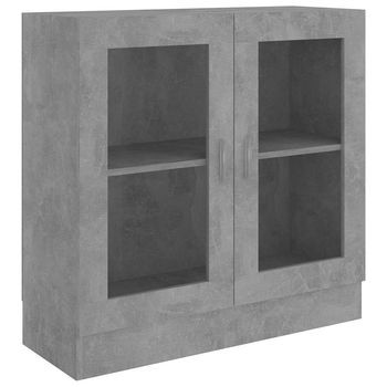 Vitrina De Madera Contrachapada Gris Hormigón 82,5x30,5x80 Cm